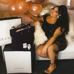 Sequin black and rose gold dress